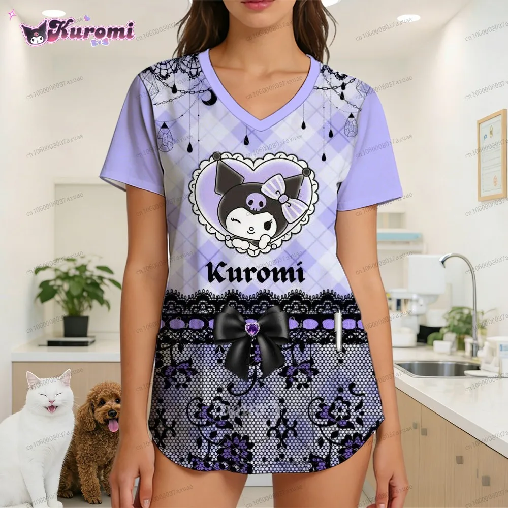 

Kawaii Clothes Women's T-shirt Y2k Caregiver Uniform Polka Dot New Graphic T Shirts for Dental Clinic Spa Pet Shop Cuteore 2026