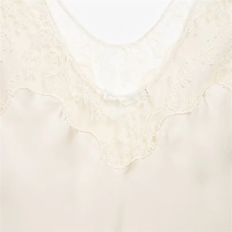 HH Damen Mode Spitze Patchwork Einfarbig Schicke Oberteile V-Ausschnitt Sexy Rückenfreie Ärmellose Schlanke Trägerbluse 2026 Sommer Strand Urlaubskleidung – Detail 11