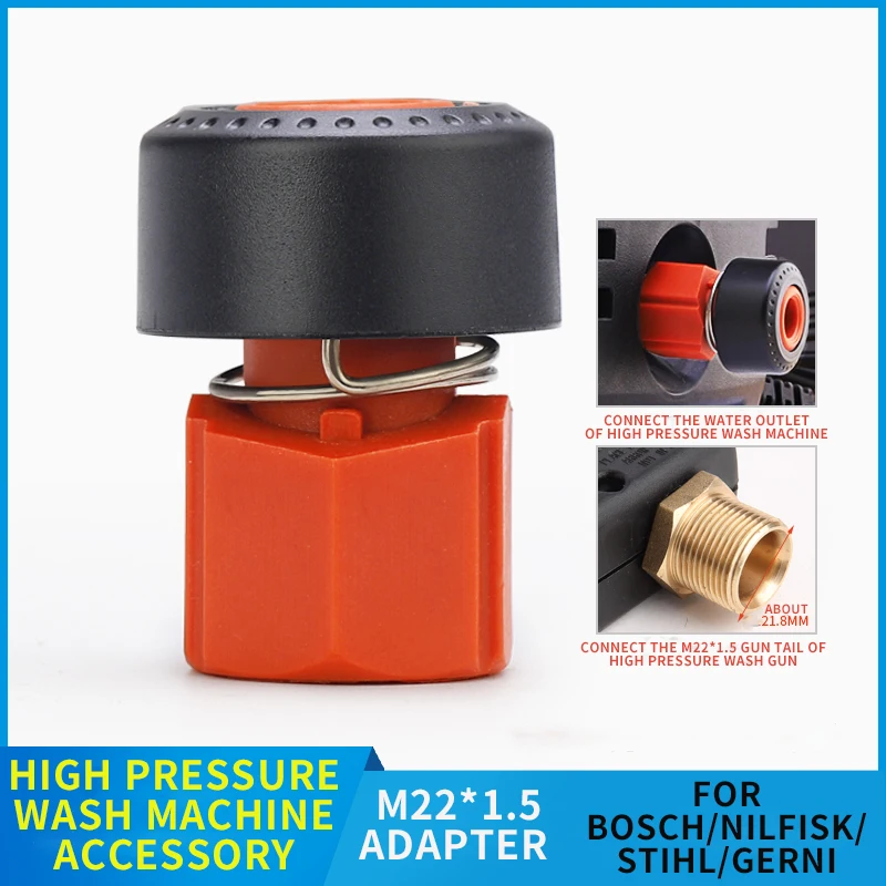 Adapter For Bosch Nilfisk Stihl Gerni M22 High Pressure Washer Water Outlet Set Quick Connect M22 High Pressure Washing Machine