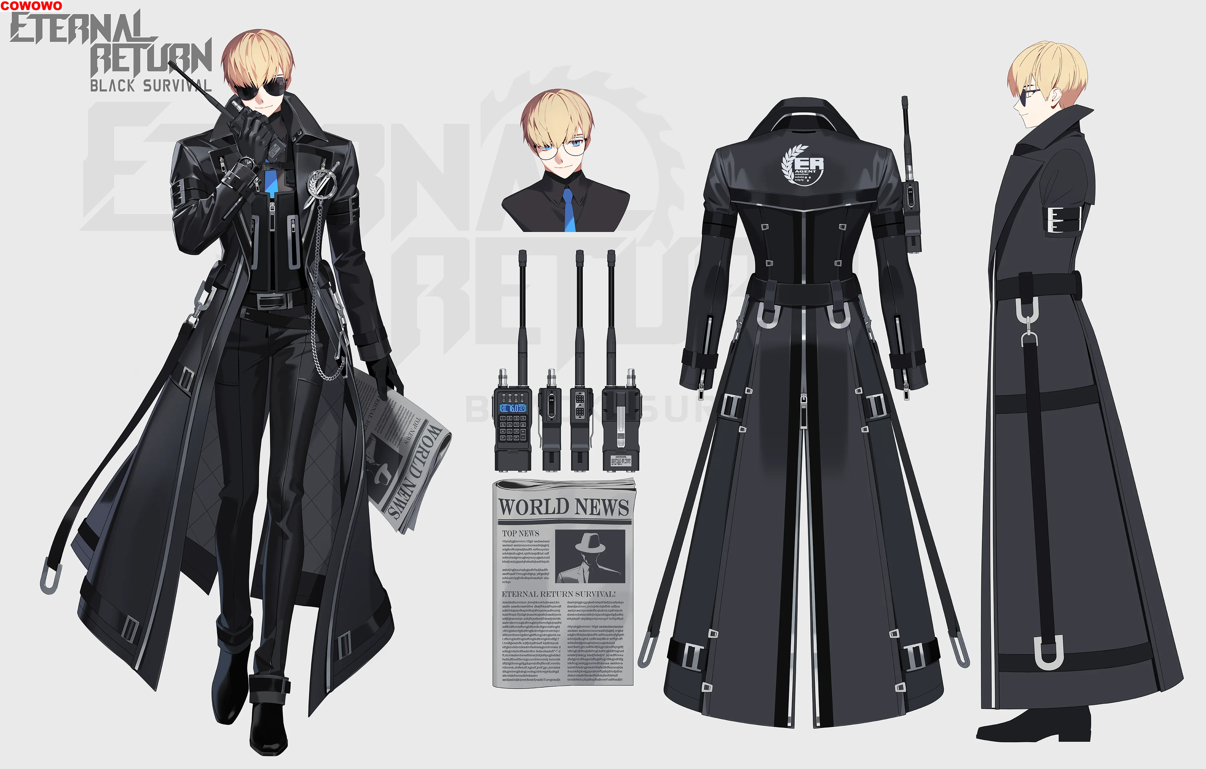 COWOWO Eternal Return Alex Agent Costumes Cosplay Costume Cos Game Anime Party Uniform Hallowen Play Role Clothes Clothing