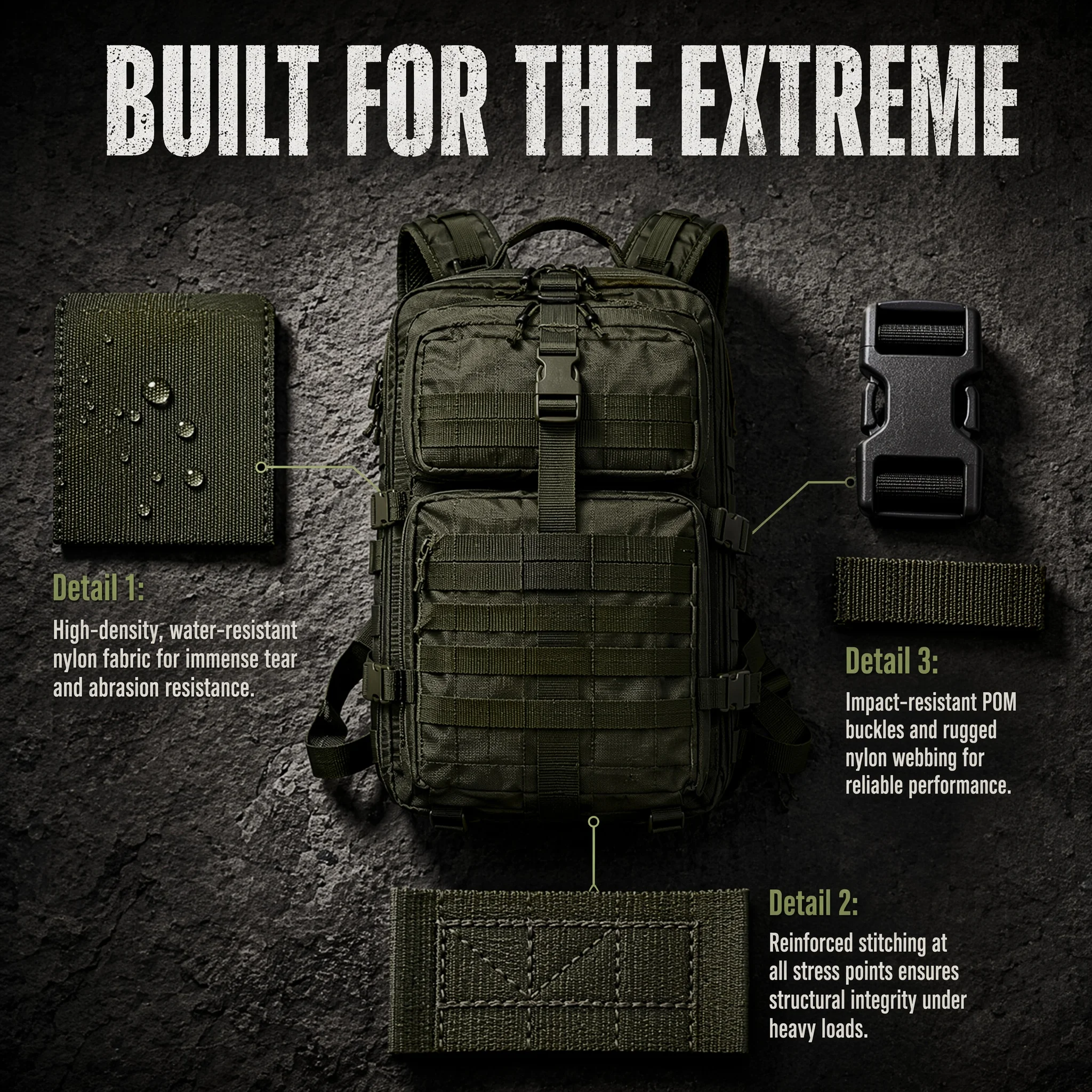 Classic Tactical Backpack With Large Capacity For Hiking And Travel_voghion.com