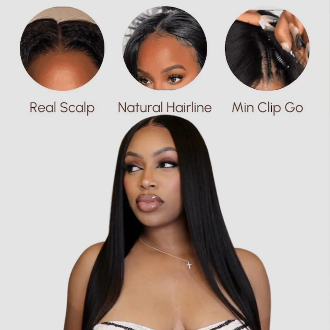 V parte perucas de cabelo humano 100% em linha reta perucas de cabelo humano sem deixar para fora sem costura sem cola 200 densidade natural preto iniciante amigável