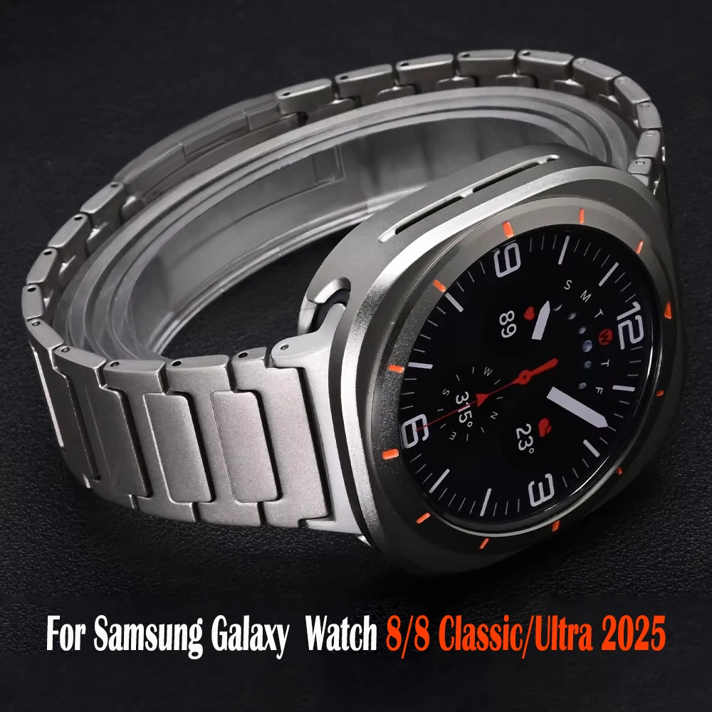 Luxuriöses Edelstahlarmband für Samsung Galaxy Ultra 2025, 47 mm, Metallarmband für Samsung Galaxy Watch 8/8, klassisches Armband