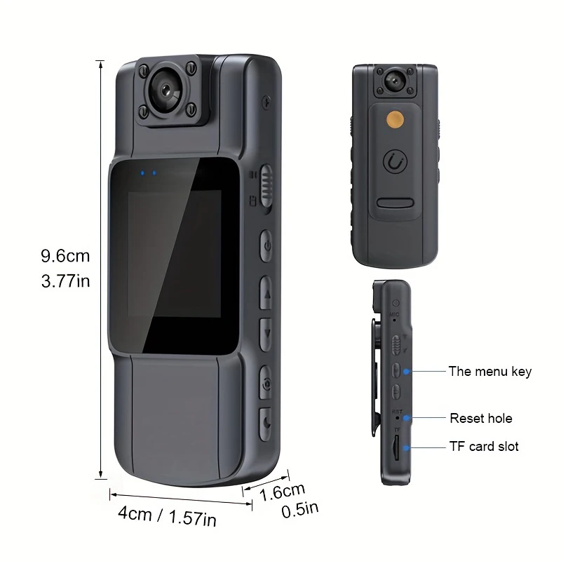 HD 1080P Driving Recorder Handheld Back Clip Law Enforcement Instrument Infrared Night Vision Portable Camera Smart