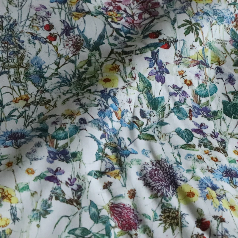 Wild Floral 100% Cotton 80S Like Liberty Fabric Digital Printed For Sewing Cloth Dress Skirt Kids Designer Poplin Tela