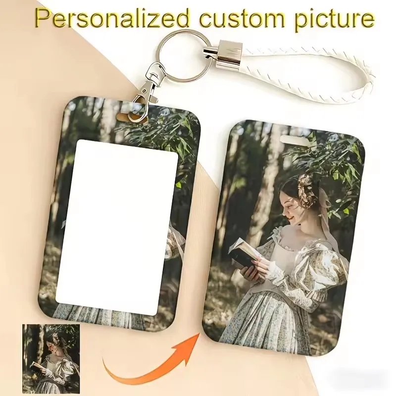 For Office Staff Teacher Business Personalized Custom ID Card Holder With Lanyard Custom Name Text Protector Case Card Cover Hot