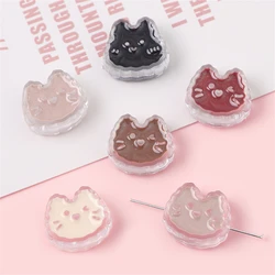 5 Pcs Acrylic Transperent Cat Shape Beads Cute Animal Bead For Making Necklace Bracelet Keychain DIY Jewelry Accessories 20×18mm