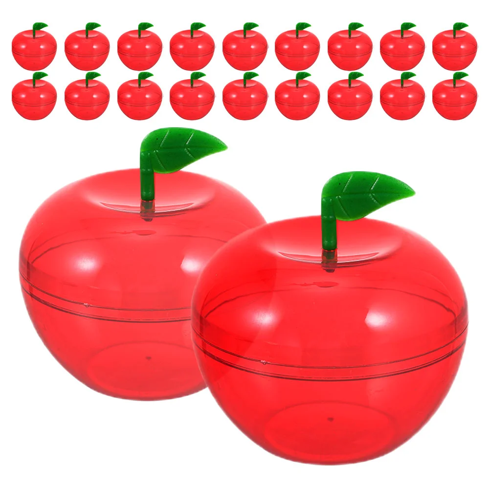 

20 Pcs Apple Candy Box Clothing Boxes for Gifts Jars Candies Packaging Container Apple-Shape Case Containers With Lids Plastic