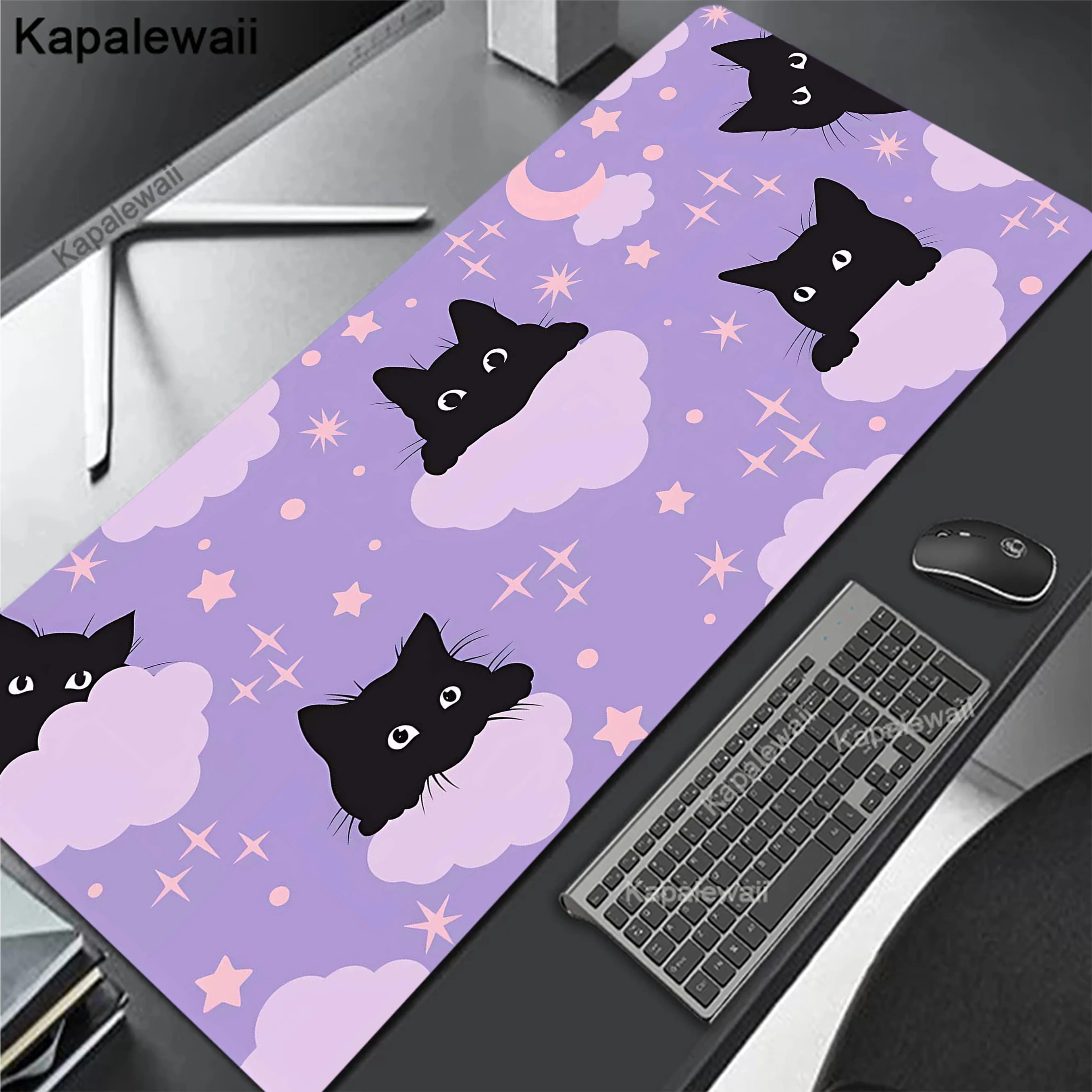 

Colours Pink Cat Kawaii Mew Mousepad Gamer Mouse Pad Gaming Desk Mat Alfombrillas de ratón Mouse Mat Keyboard Pads 600x300x2mm