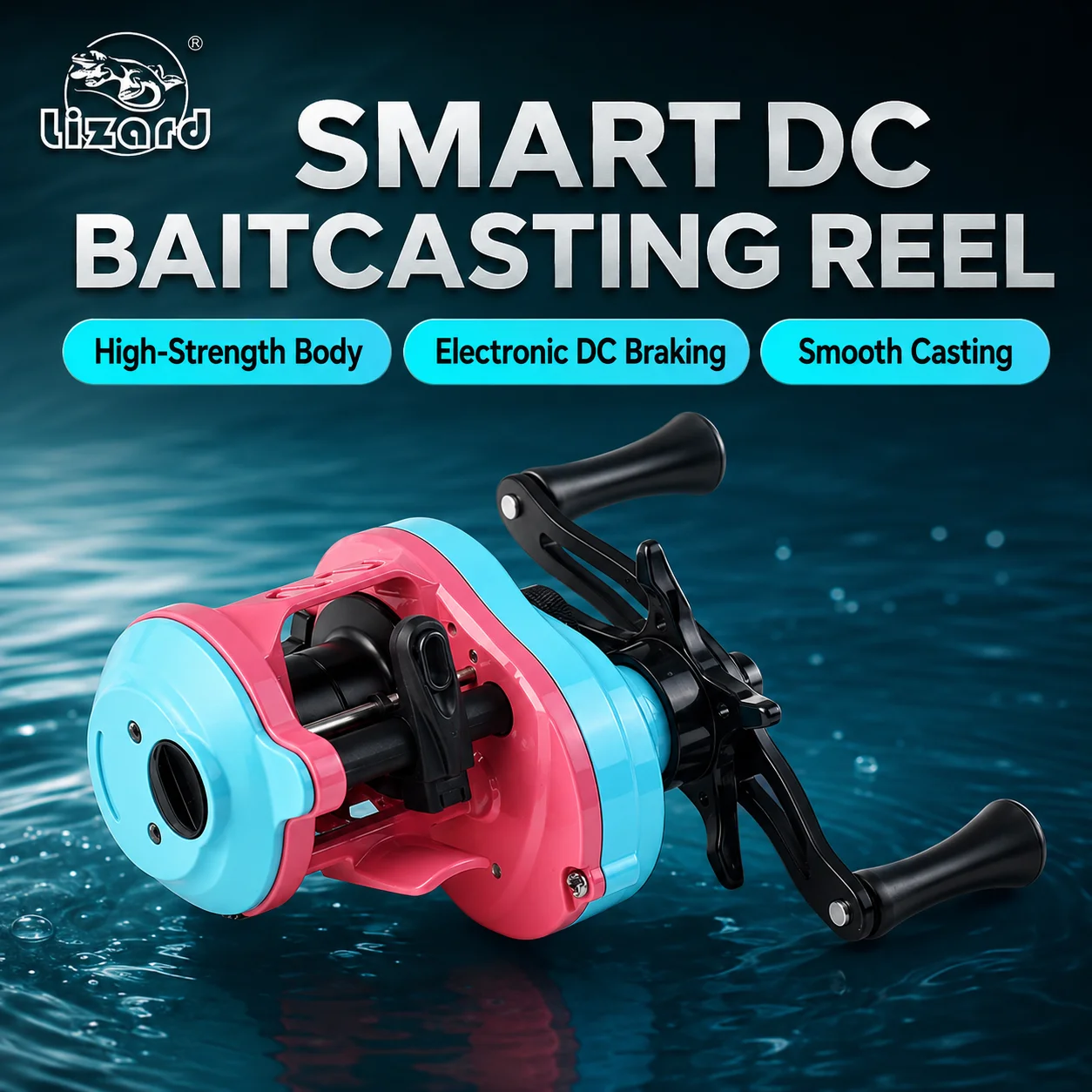 lizard-cute-dc-round-baitcasting-reel-72-1-163g-dc-intelligence-brake-system-high-precision-sealed-bearings-high-strength-frame