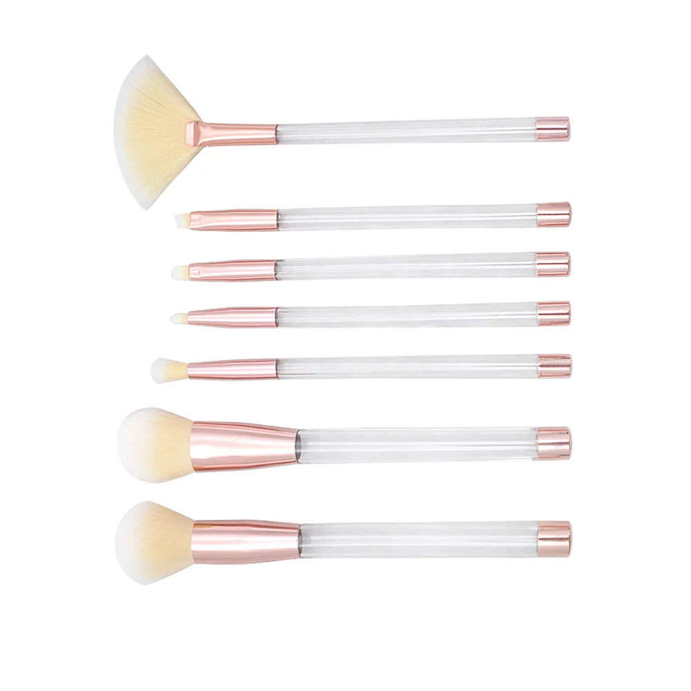 7 stücke Transparent Kristall Make-Up Pinsel Set mit Leeren Griff DIY Sand Make-up-Tool ( # 1, leeres Rohr, transparenter Griff, grün