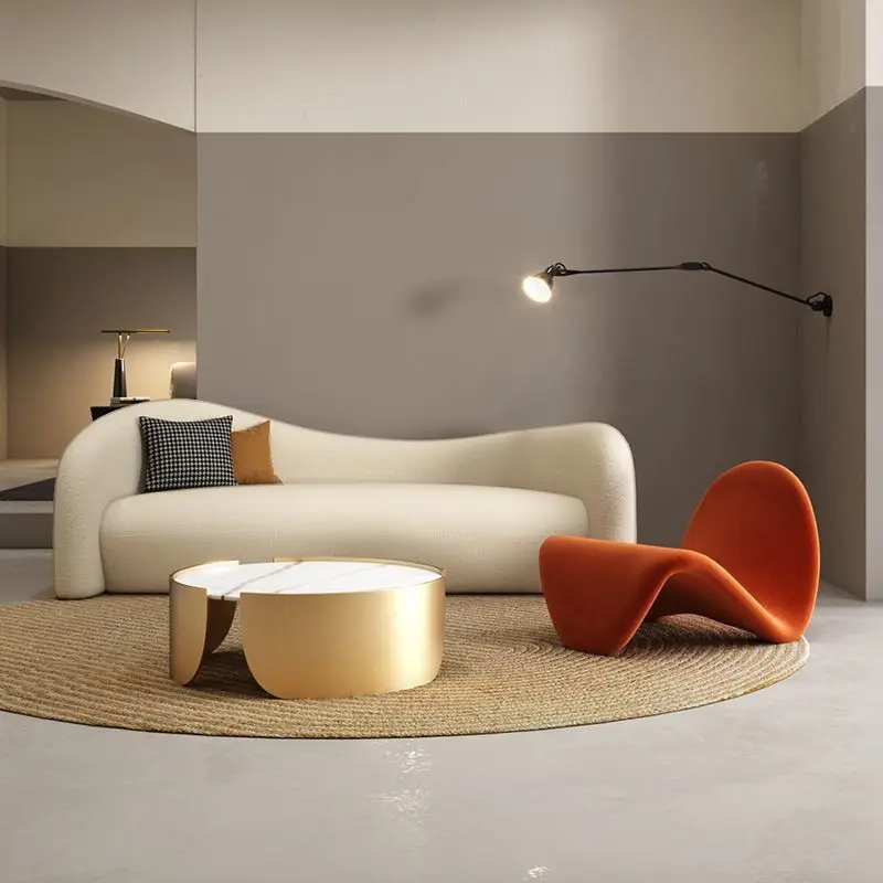 

Lamb wool, wabi-sabi wind, light luxury, fabric, sofa, technical cloth, living room