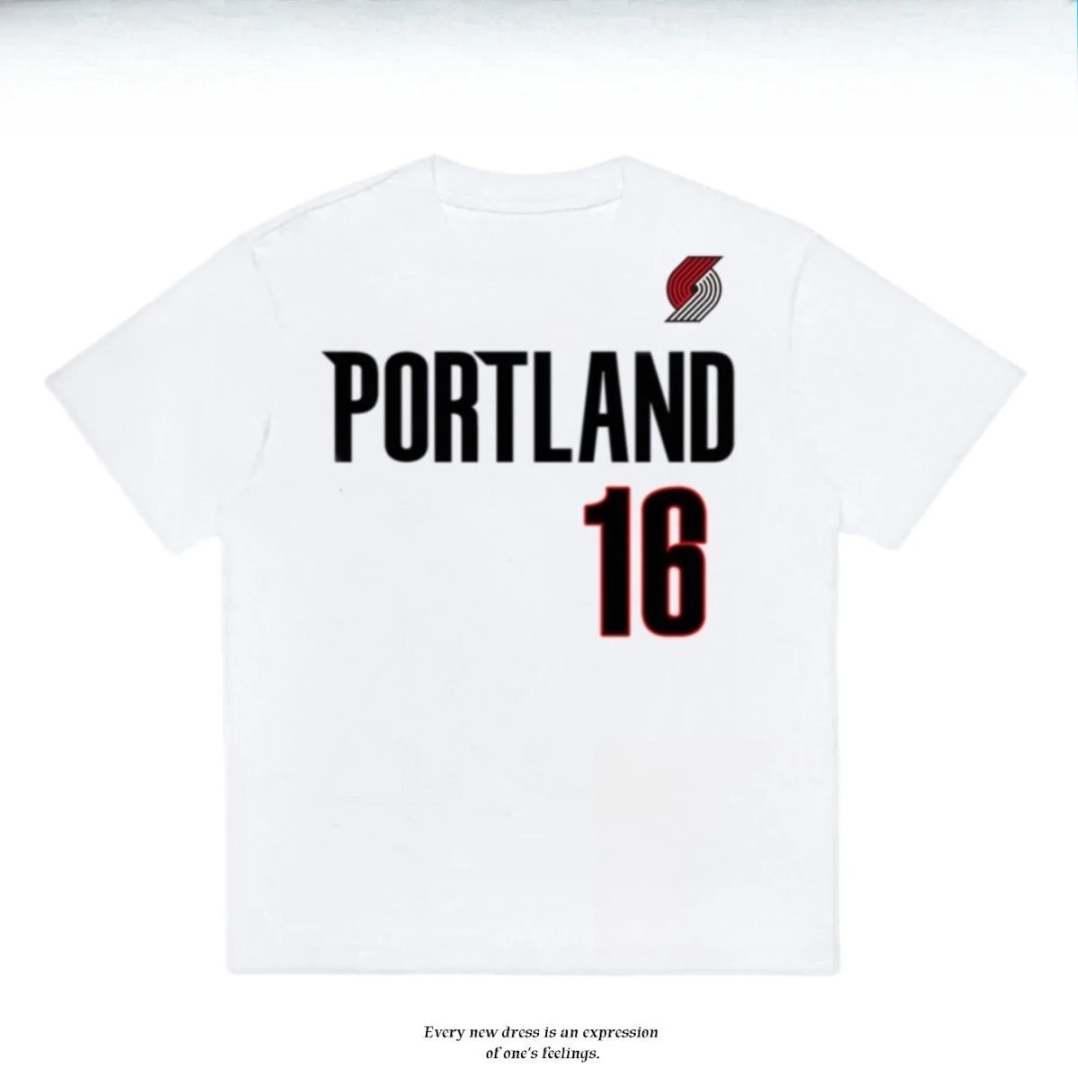 Portland Yang Hansen Short-sleeved T-shirt American Basketball Sports Casual Top Cotton Half-sleeved Men's and Women's Trend Tee