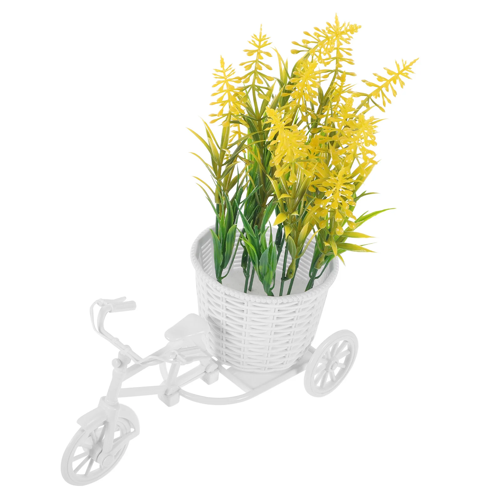 1pc Plastic Flower Decorative Tricycle Handmade Craft For Wedding Party Home Office Balcony Display Flower Storage Container