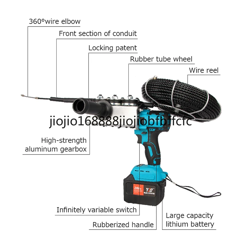 Suitable for  Automatic Electrician Stringing Machine Lithium Battery Dark Line Wire Guide Tools Wall Threading Wiring Machine