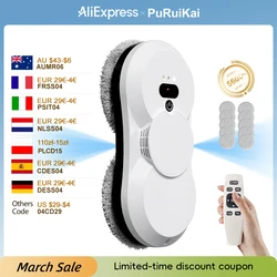 PuRuiKai Window Cleaning Robot, 5600Pa Suction,Two-way Automatic Spray 50ml Tank, Multiple Safety Systems,With Brushless motors