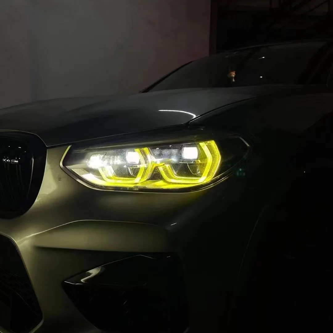 Icedriver for BMW X3 X3M F97 G01 X4 X4M G02 Lemon Yellow DRL Module RGB multicolor LED boards daytime running lights Red RGBW