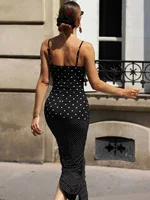 2026 New Womens Polka Dot French Style Long Slip Dress Sleeveless Hip Hugging Slim Fit Casual Women Clothing - Image 5
