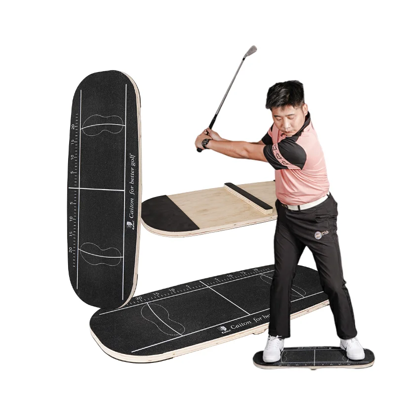

Factory Supply Golf Training Practice Aids Golf Swing Balance Board Golf Putting Trainer Pressure Plate Wood