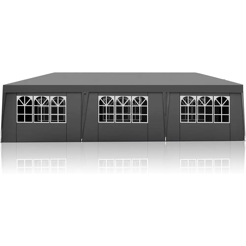 

Портативный шатер Ez Up 10x30 футов с 8 боковыми стенками для мероприятий на открытом воздухе, вечеринок, свадеб, дней рождения, выпускных вечеров (серый, 10x30 футов)