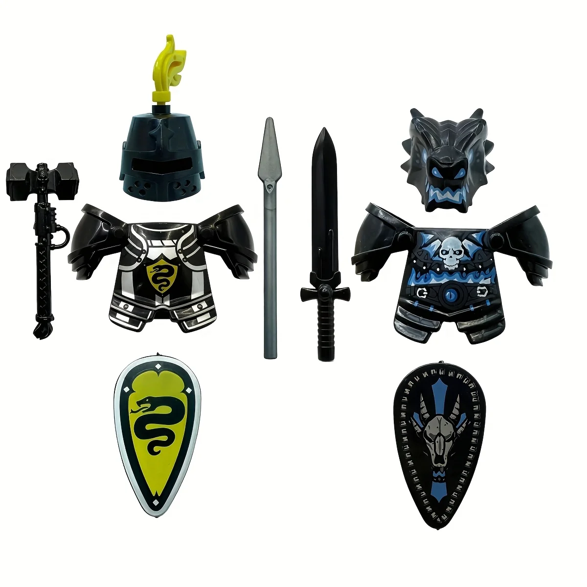 Ancient Roman Series Medieval Dragon Knight Family Black Snake Knight Model Assembly Figures, Suitable for Halloween Gifts/Easter Gifts/Thanksgiving Gifts/Birthday Gifts/Christmas Gifts, Perfect Home Decorations