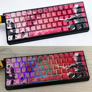 مطابقة Wooting Keycaps لوحة المفاتيح ، أغطية المفاتيح الشفافة ، الغراب ، ساكورا ، لعبة أنيمي ، مخصص ، Pbt ، حراري ، التسامي ، طباعة خمسة جوانب ، هدايا أفضل 12 لوحة مفاتيح لإصدار الفيديو للمبيعات - رقم 1