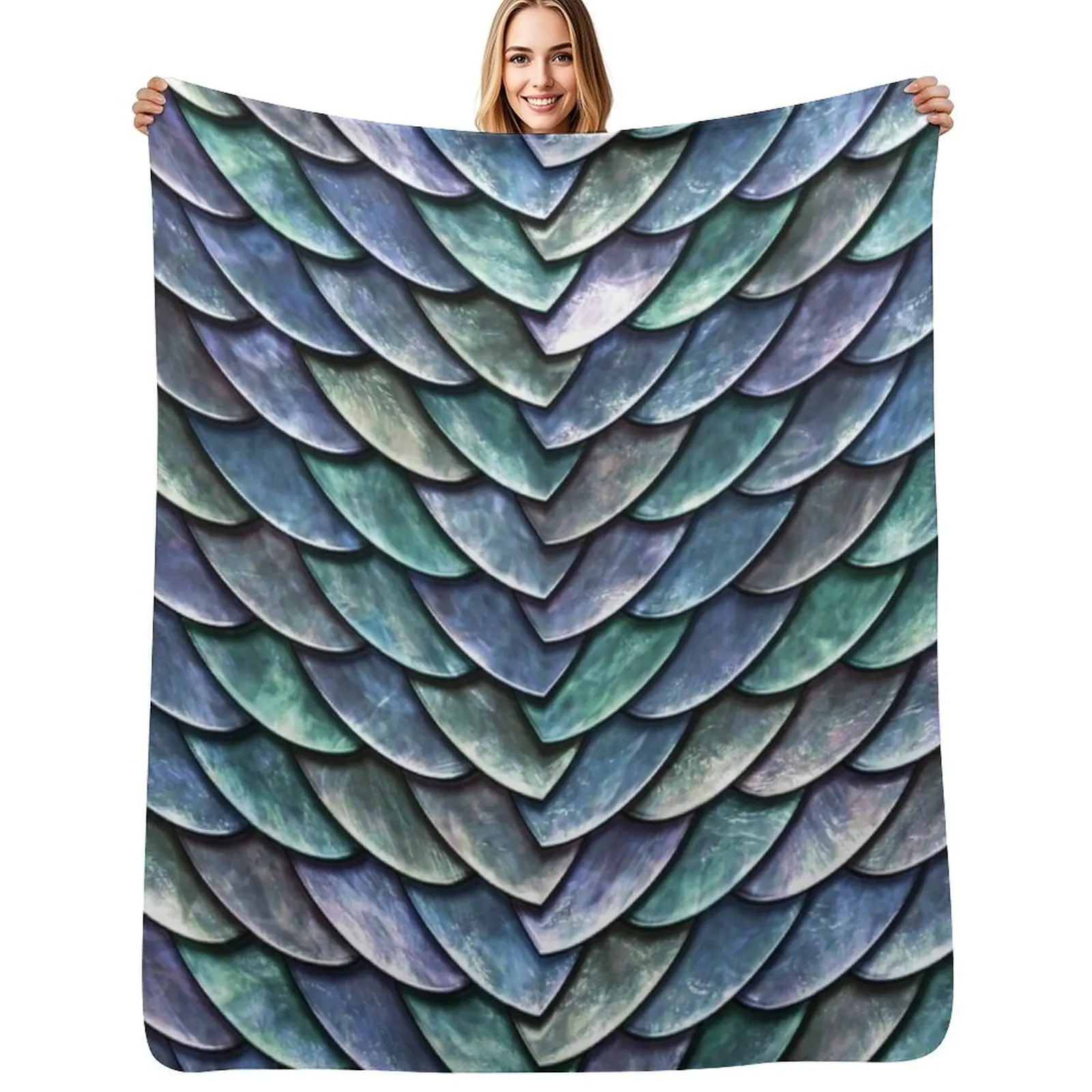 

Cool Dragon Scales 1 Throw Blanket Beach Luxury Brand Plush Thin Blankets