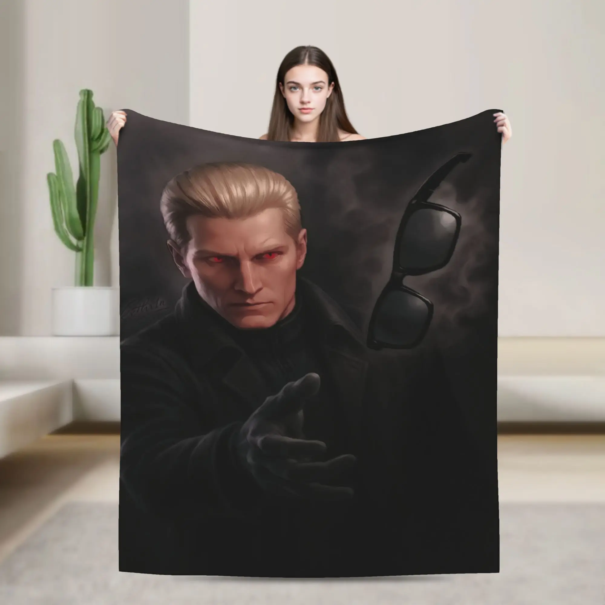 Albert Wesker  Blanket Multiple Sizes Cozy and Lightweight  Throw Blankets for Sofa Couch and Bed