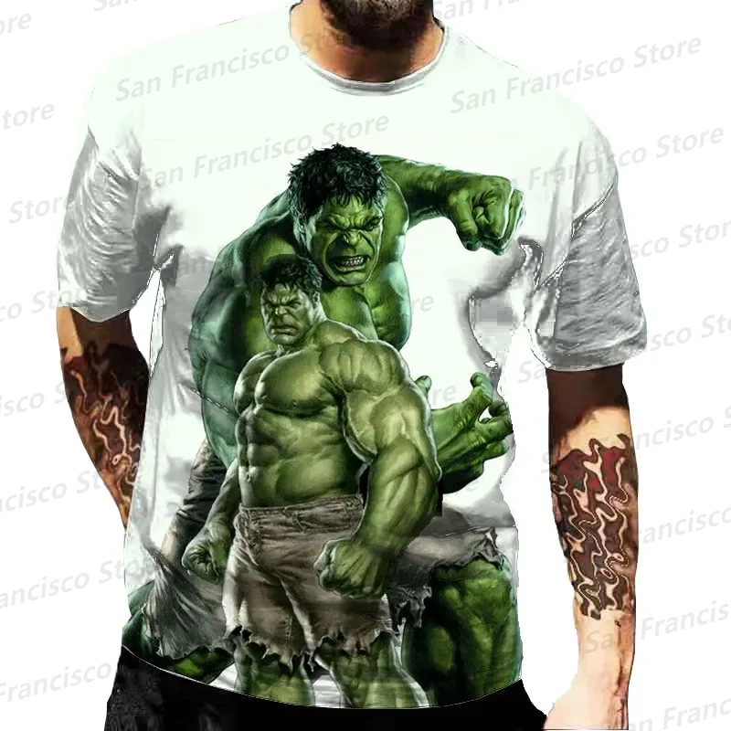 New Summer Disney Marvel Hulk Boy Fitness Short Sleeve 3D Printed T-Shirt Kids/Adult Cartoon Hero Oversized Custom Hip-Hop Top