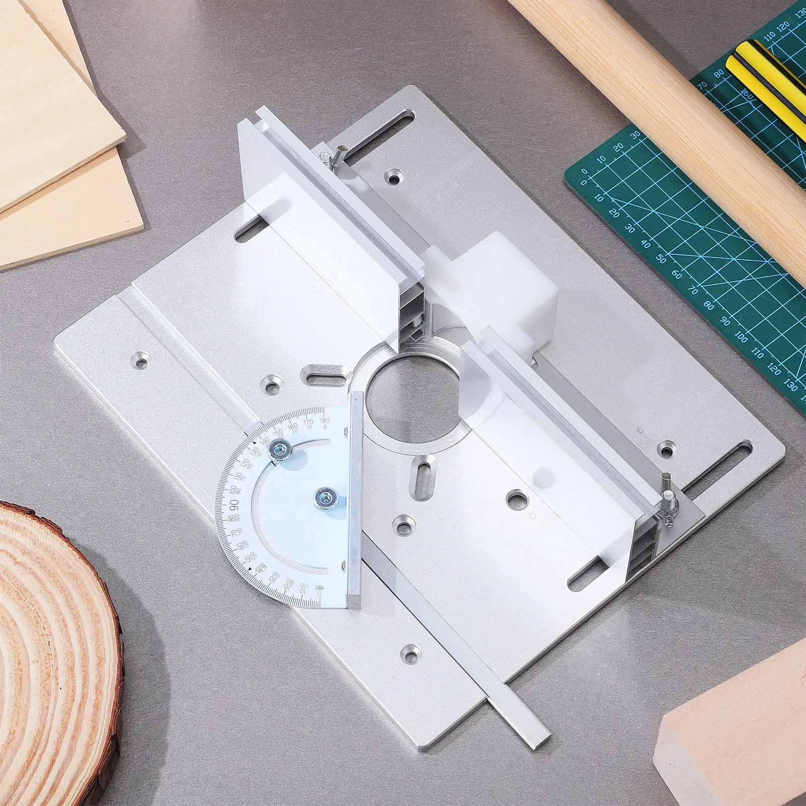 1Set Router Table Insert Plate Aluminum Alloy Woodworking Bench Base Precise Trimming Engraving Router Table Accessory Universal