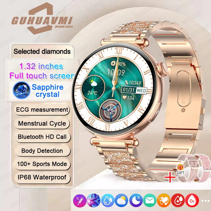 ECG Smart Watches for Women with AMOLED Screen