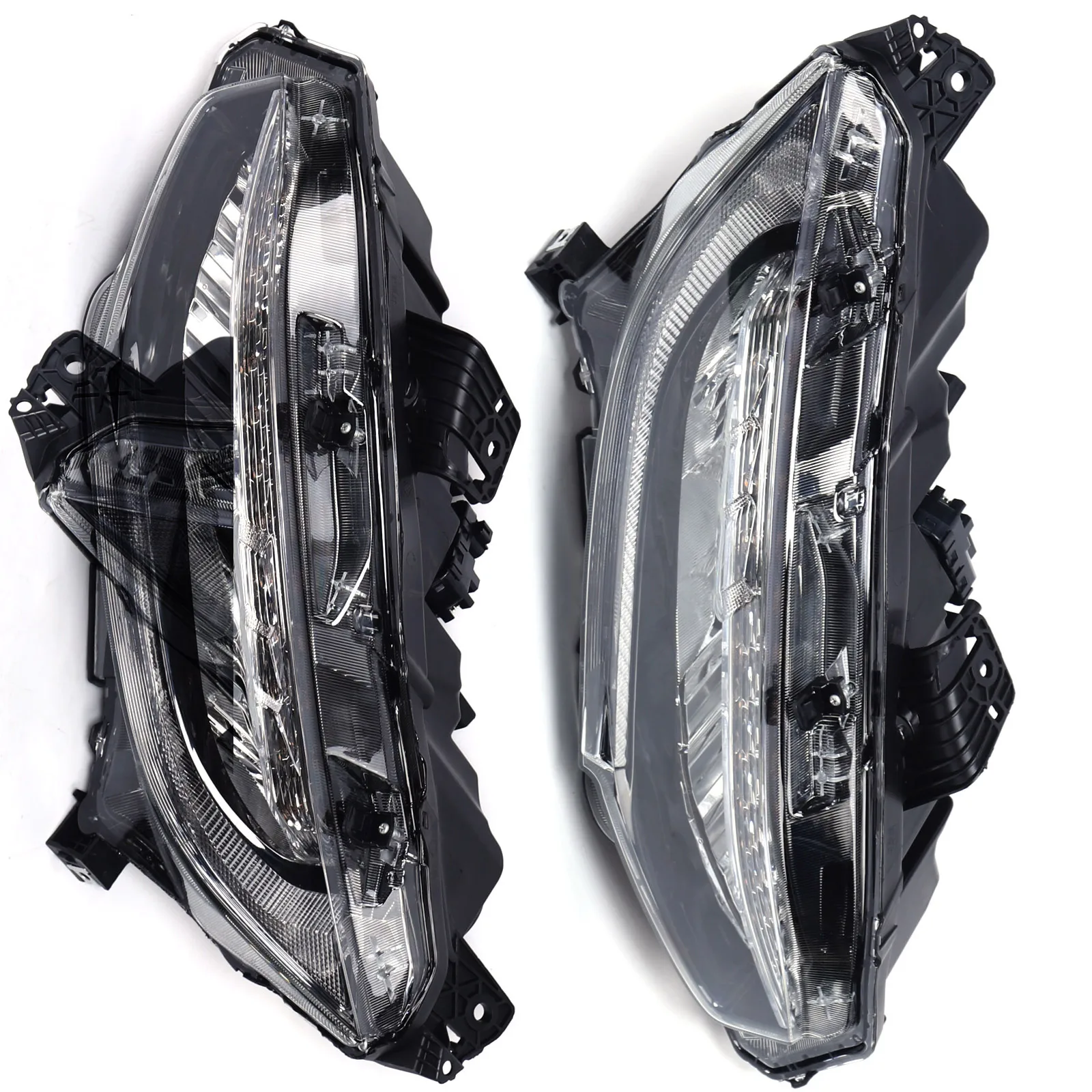 1 Pair LED Headlights LH & RH DRL Headlamps For Honda Civic 2016 2017 2018 1.5L 2.0L Left & Right