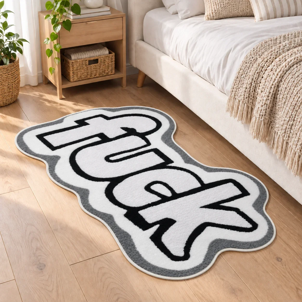 Funny Bathroom Rug Funky Pattern Bath Mat Washable Floor Carpet for Bedroom Bedside Living Room Entryway Hallway Home Decoration