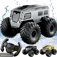 JJRC RC Cyber Truck Toy Car 1:16 Waterproof 4WD Sherpa Amphibious Remote Control All-Terrain Off-Road Pickup 360° Spins Kid Gift