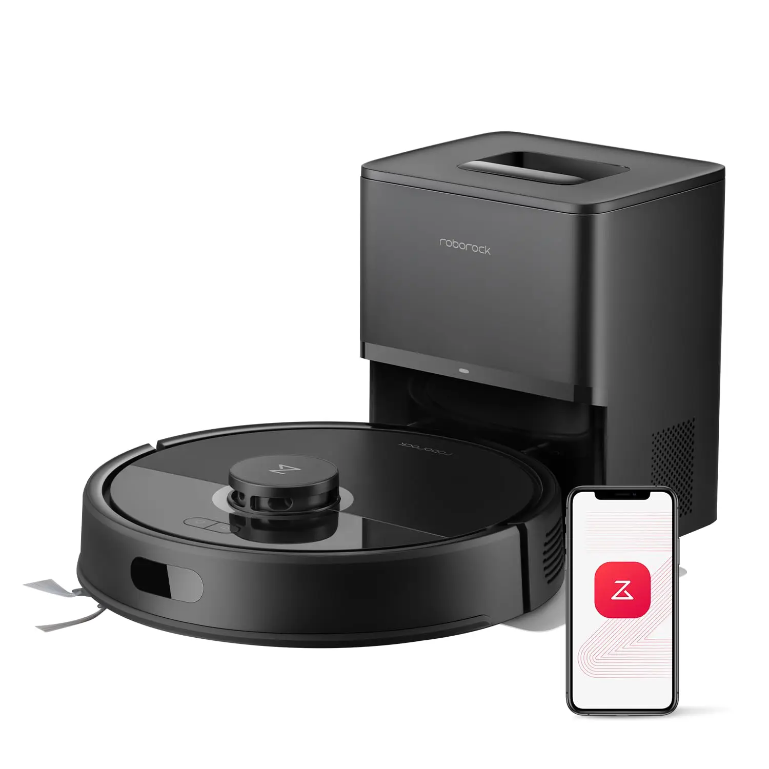 【Generalüberholt】roborock Q7 L5+ Roboter-Staubsauger und -Wischer, 8000 Pa, Automatische Entleerung, 3 Wasserstufen, für Tierhaare/Teppiche, App