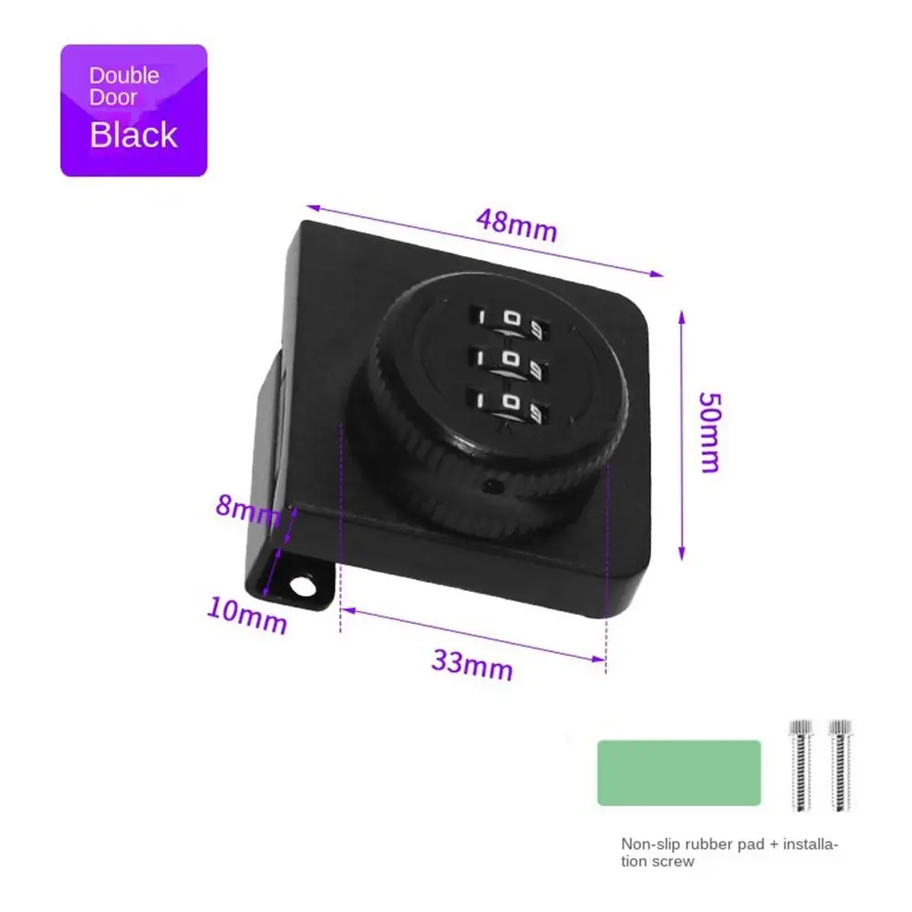 Zinc Alloy Glass Door Password Lock 3 Digital Code Furniture Display Case Lock Hardware No punching Combination Lock