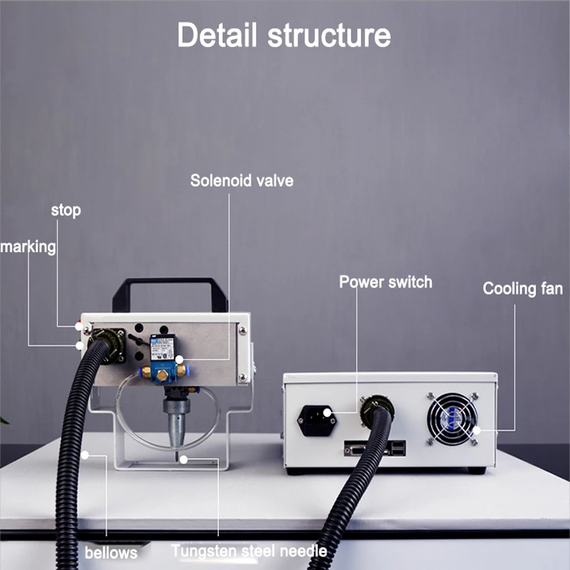 Portable Engraving Pneumatic Marking Machine 80x30mm Touch Screen For Nameplate Cylinder Number Frame Chassis