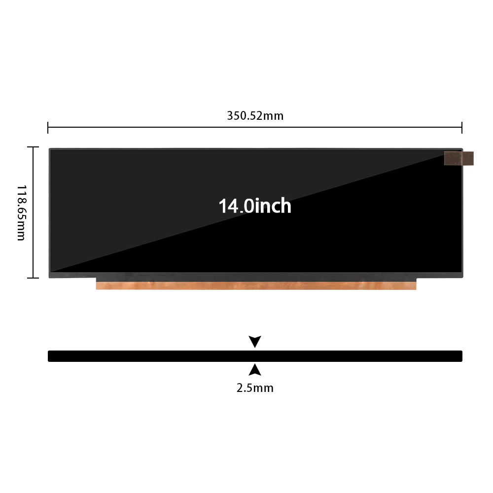 14 inch long screen 3840×1100 strip screen LCD Display 4K ADS Screen BOE NV140XTM-N52 NV140XTM eDP 30 Pins