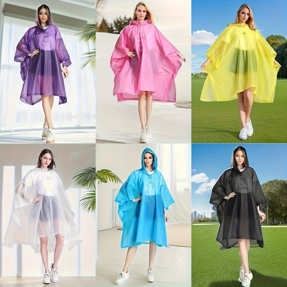 1 piece of adult raincoat, a hooded rain cape, suitable for both men and women as an outdoor raincoat for motorcycles, bicycles,