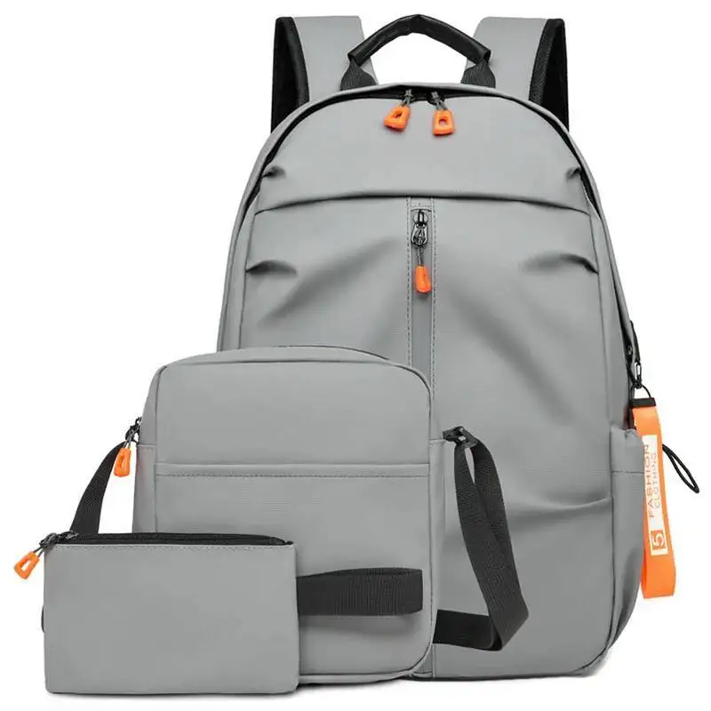 Teenage Casual Sport Schoolbag Set for Men and Women Large Capacity Three-Piece Commuting Shoulder, Double Bags for School and