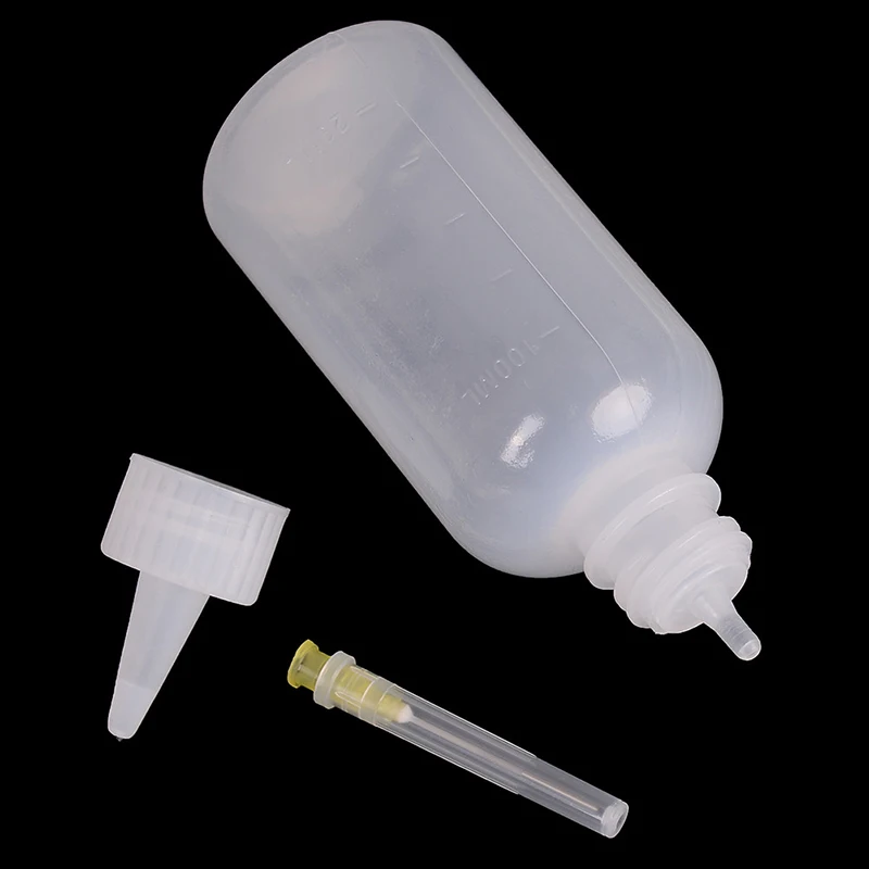 1PC Needle Tip Soldering Liquid Flux Oil Dispenser Plastic Empty Bottle Dispensing Bottle 100ml