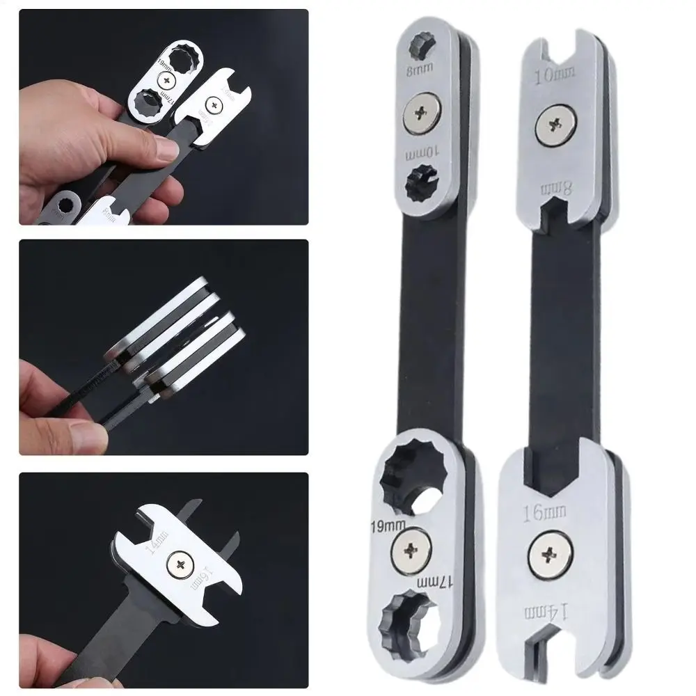 Portable 8in1 Wrench 360° Rotation Dual-use Installation Repair Quick Wrench Auto Repair Wrench for Motorcycle Auto Repair