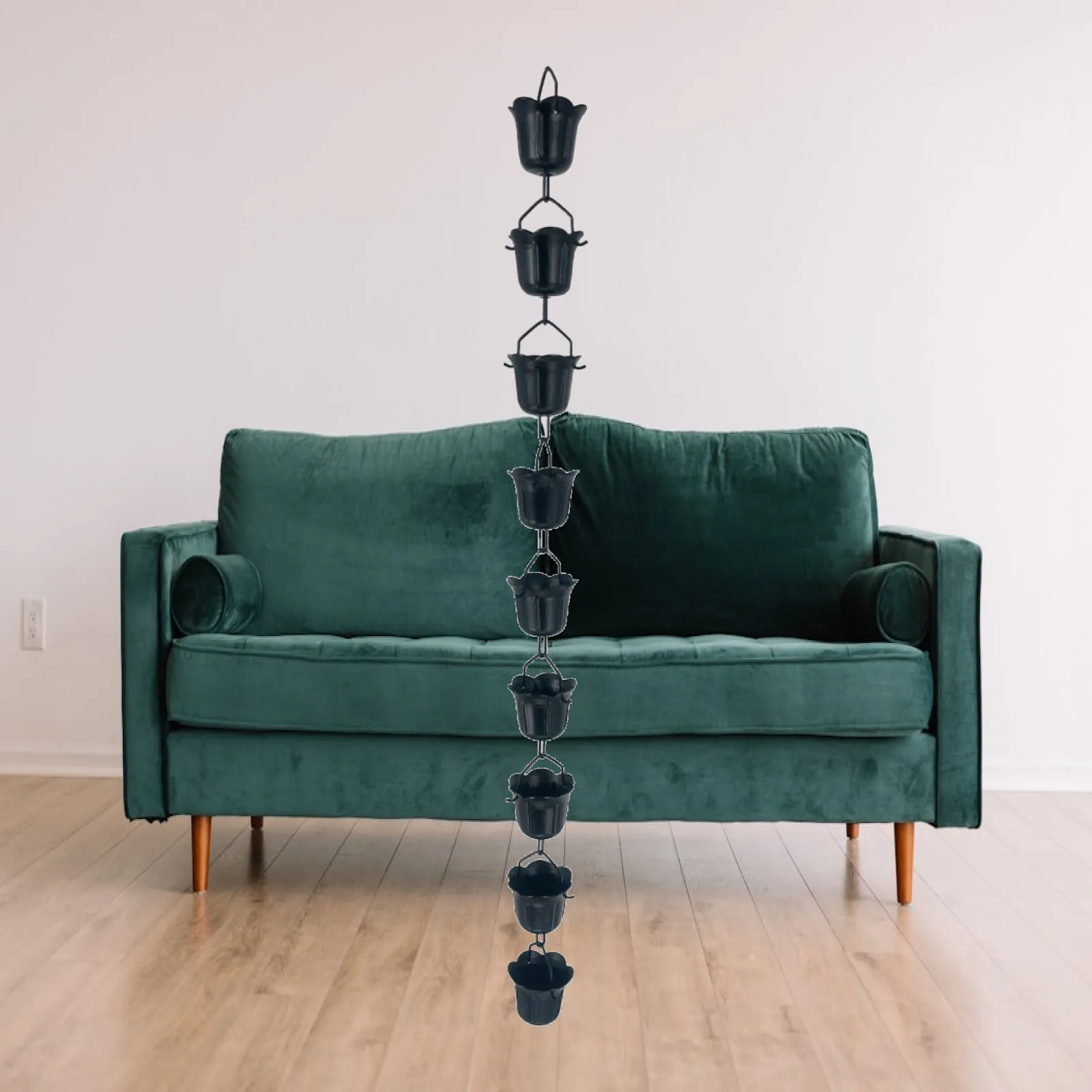 

Flower Shape Cup Rain Chain 39inch Outside Hanging Garden Decoration for Downspo