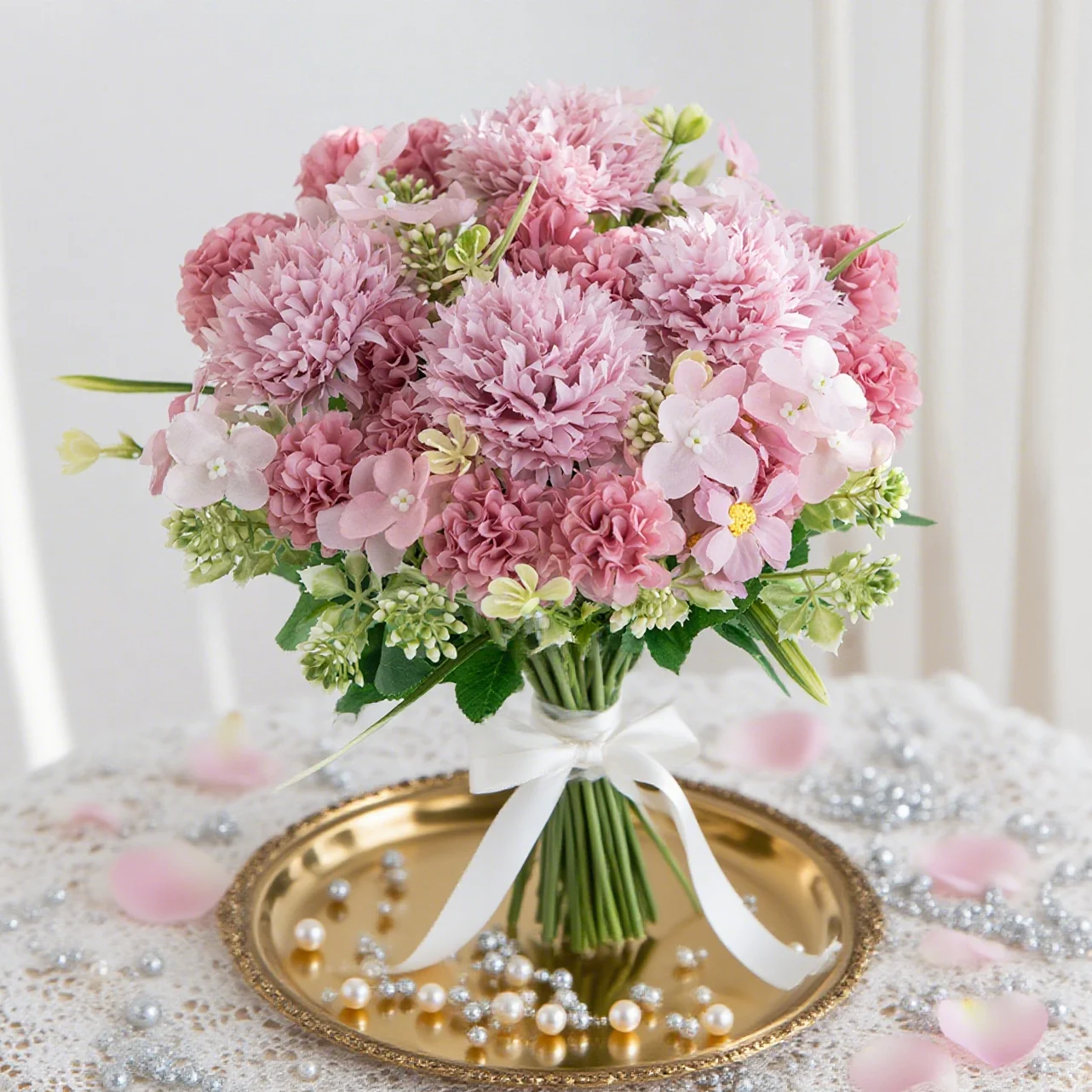 

Artificial Flower Silk Lilac Ball Chrysanthemum Wedding Home Room Table Festival Outdoor Yard Decor DIY Gift Bridal Bouquet Prop