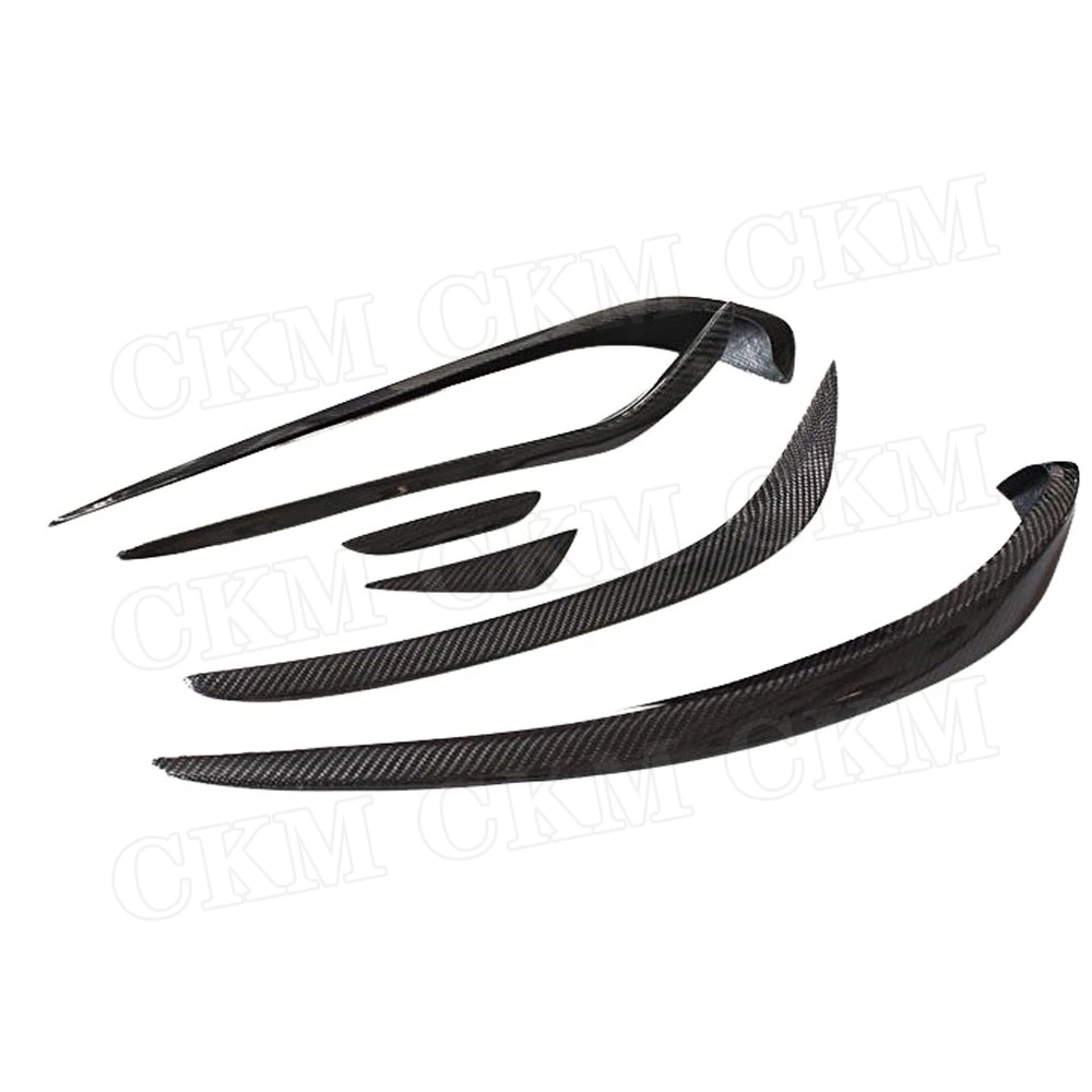 Carbon Fiber Front Fog Lamp Air Knife Trim Splitter Decoration Strips For Benz CLA Class W117 C117 CLA200 CLA220 2017 2018