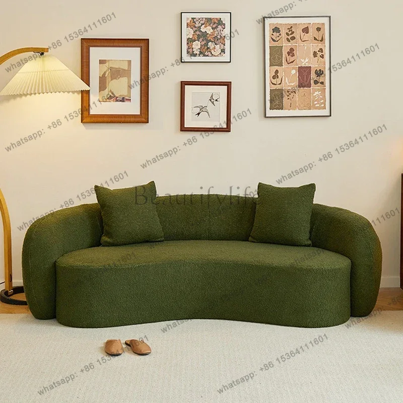 LSNordic Living Room Lamb Fleece Sofa Modern Design Beauty Salon Clothing Store Lounge Office Sofa Business Office Furniture FYO