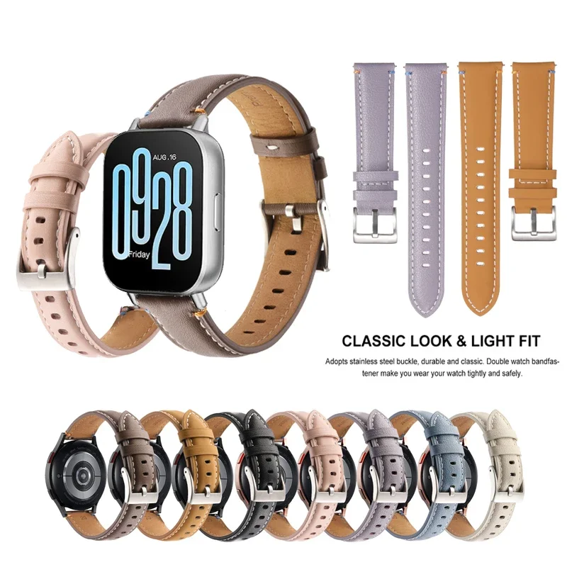 22mm Strap Simple Fashion Leathe Band For Xiaomi Redmi Watch 5 Active