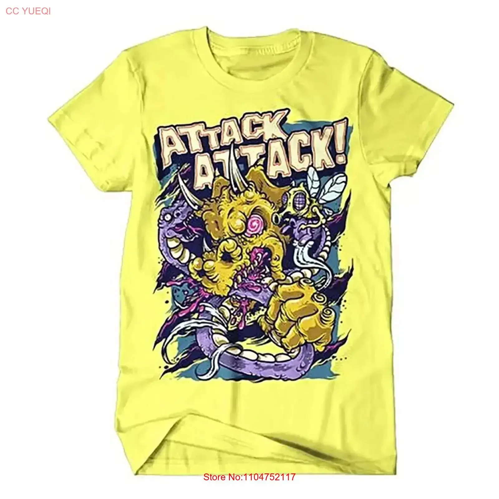 HOT Attack Band For Fan S to 5XL T Shirt 3XL vintage Washed fashion homme Slightly designer clothes streetwear Stretched