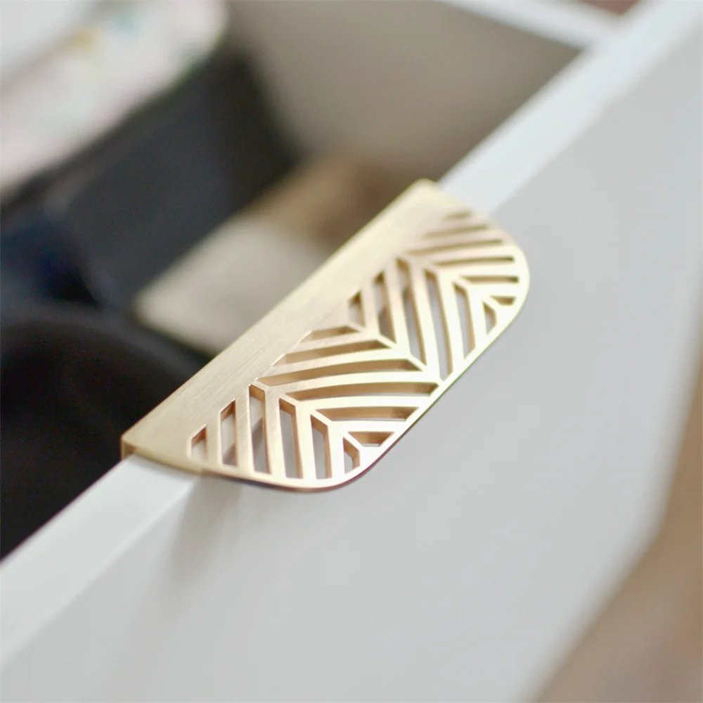 1/2/3PCS Leaf Shape Brass Gold Cabinet Pulls Furniture Handles Kitchen Door Handle Copper Drawer Pull Knobs Cupboard Handle