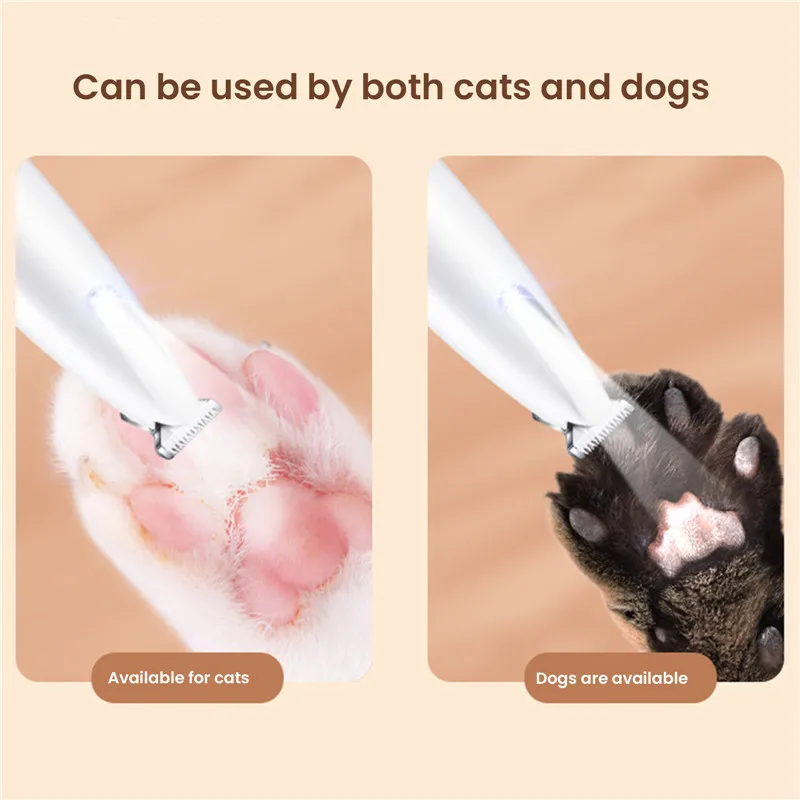 New Dog Paw Trimmer with LED Light Fully Waterproof Pet Hair Trimmer with LED Display Dog Clippers for Grooming 18mm Widen Blade